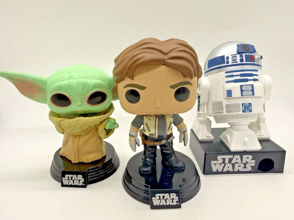 Funko Pop Star Wars Han Solo Grogu Baby Yoda R2-D2 Talking Candy Dispenser 3 PCs